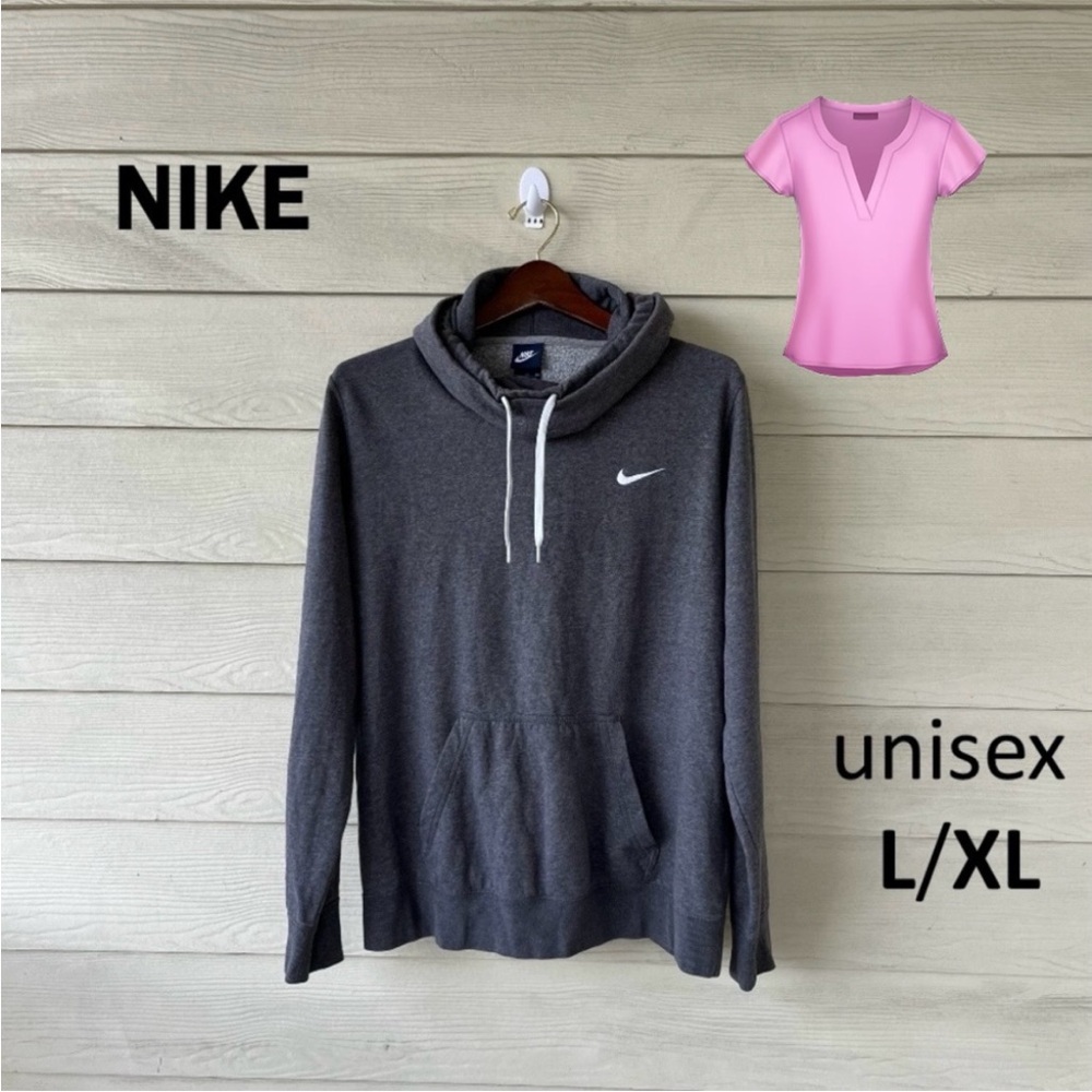 🔥Nike Unisex Funnel Neck Hoodie XL (Fits Like Men's Large / Women's XL) - Gray 🔥